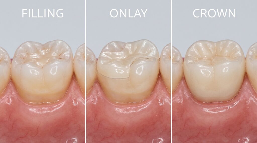 Filling Versus Onlay Versus Dental Crown in Singapore